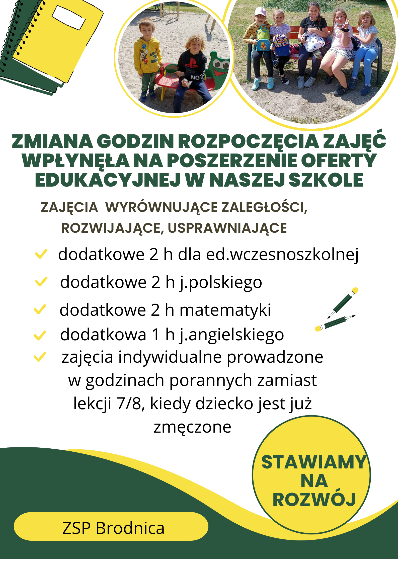 Zmiana godzin rozpoczecia zajęć